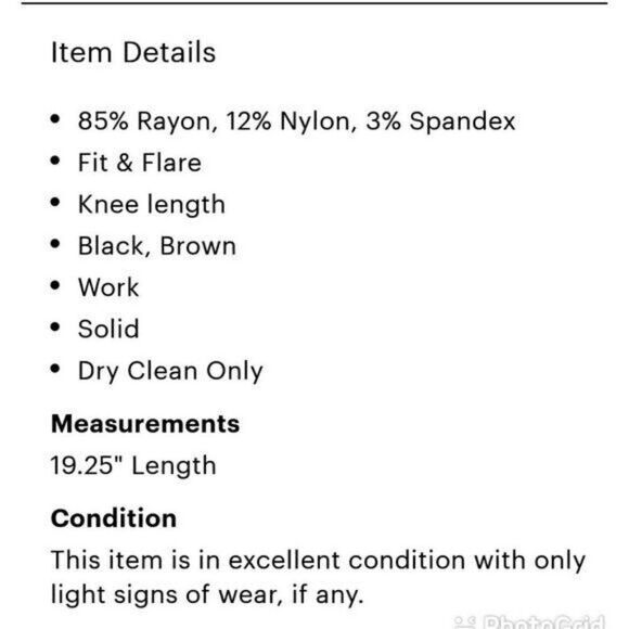 Worth Dark Brown Fit & Flare Side Zip Knee Length Skirt Size 0 - Picture 5 of 5